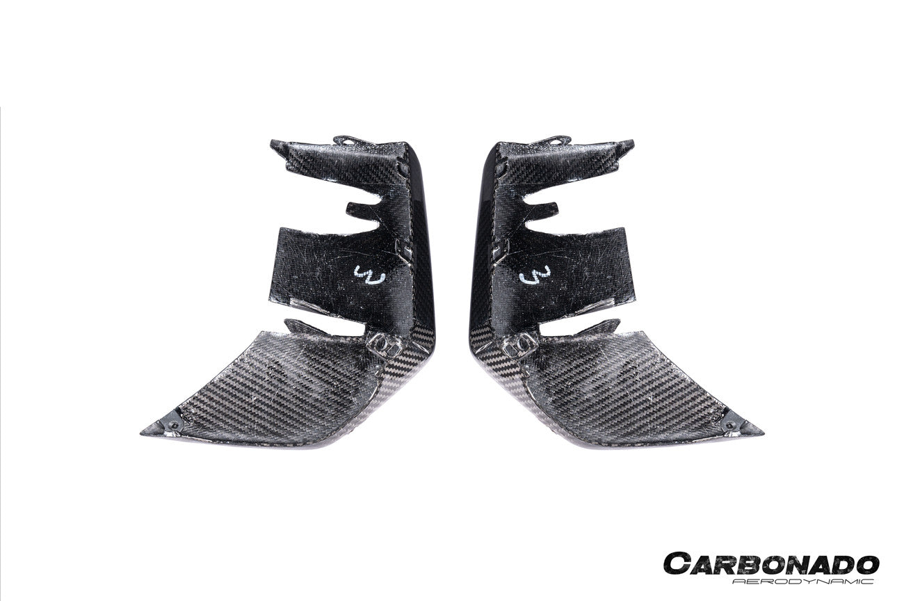 Carbonado 2024-2025 Porsche 9Y0.2 Turbo GT OEM Style Dry Carbon Fiber Front Bumper Side Vent Cove