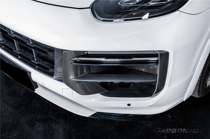 Carbonado 2024-2025 Porsche 9Y0.2 Turbo GT OEM Style Dry Carbon Fiber Front Bumper Side Vent Cove