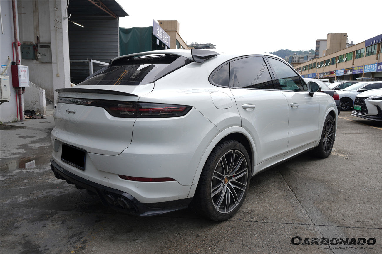 Carbonado 2018-2025 Porsche 9Y0 9YB Cayenne S GTS E-Hybrid Coupe Only KT Style Dry Carbon Fiber Roof Spoiler