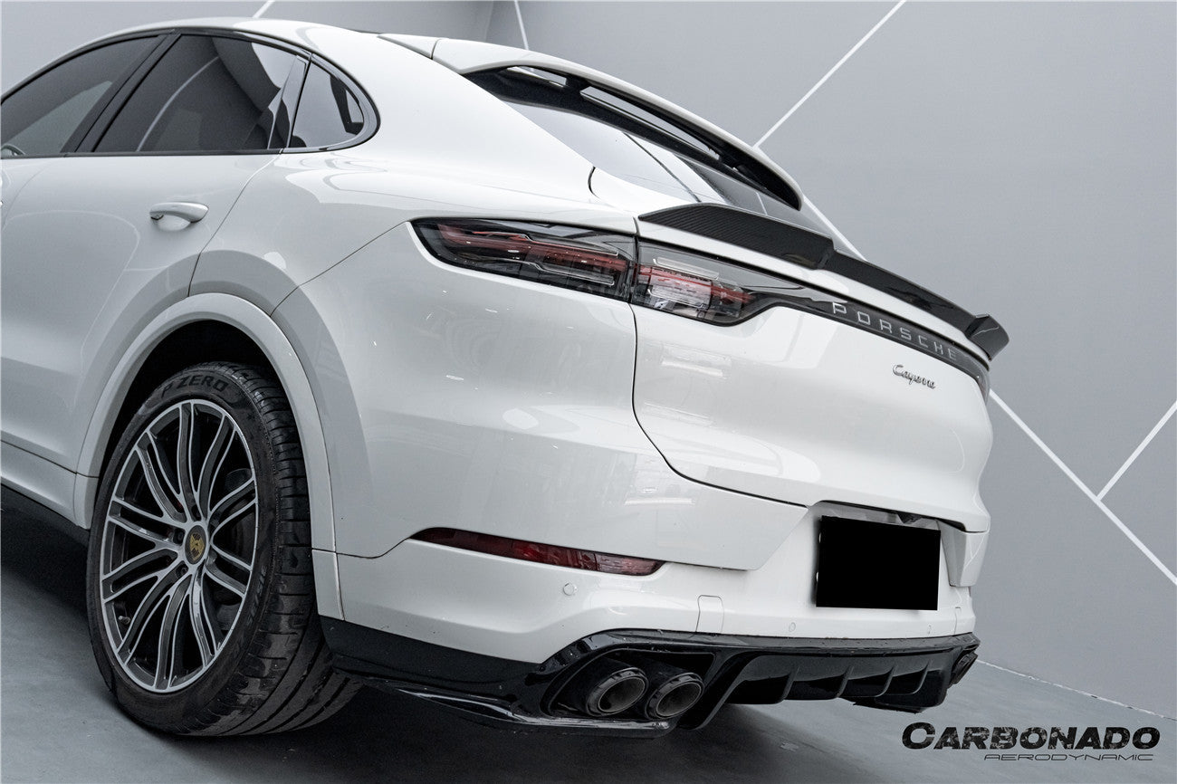 Carbonado 2018-2025 Porsche 9Y0 9YB Cayenne S    GTS    E-Hybrid Coupe Only KT Style Dry Carbon Fiber Trunk Spoiler