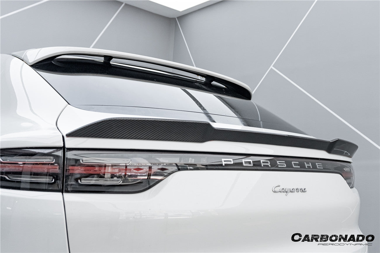 Carbonado 2018-2025 Porsche 9Y0 9YB Cayenne S    GTS    E-Hybrid Coupe Only KT Style Dry Carbon Fiber Trunk Spoiler
