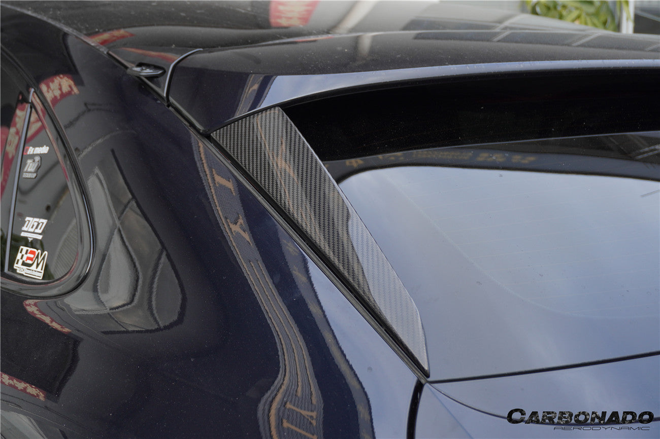 Molduras laterales de fibra de carbono seca para ventanas traseras Porsche 9Y0 9YB Cayenne S GTS E-Hybrid Coupé Carbonado 2018-2025 (solo estilo KT)