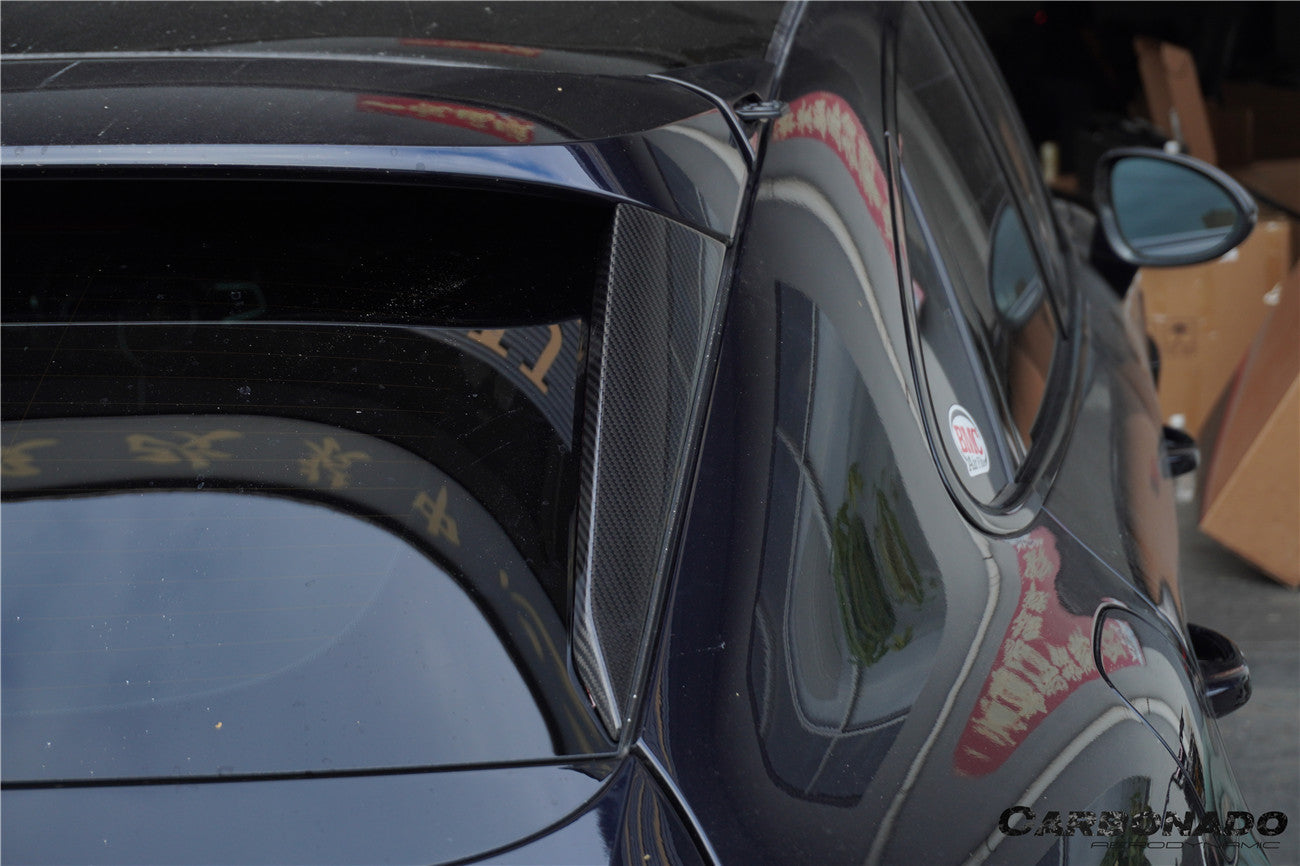 Molduras laterales de fibra de carbono seca para ventanas traseras Porsche 9Y0 9YB Cayenne S GTS E-Hybrid Coupé Carbonado 2018-2025 (solo estilo KT)