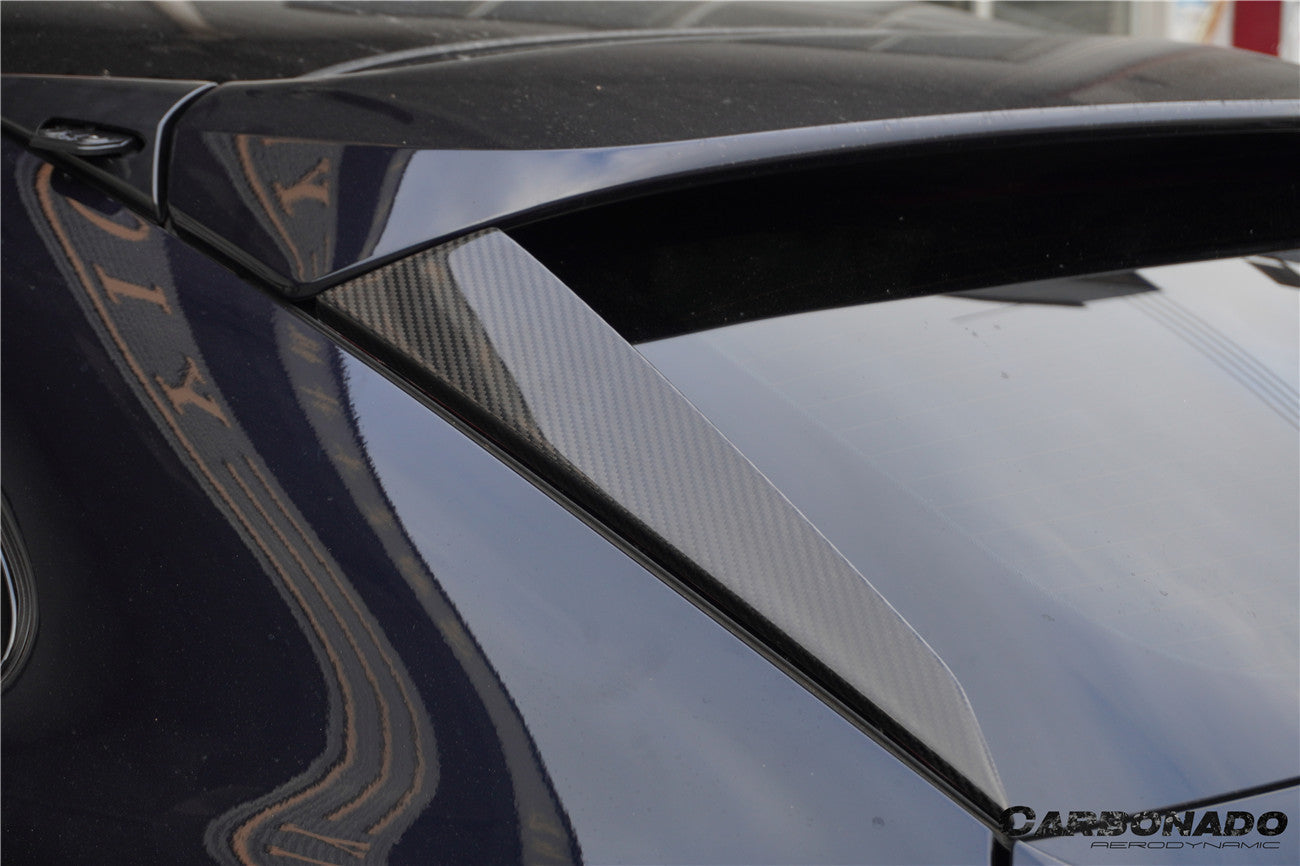Molduras laterales de fibra de carbono seca para ventanas traseras Porsche 9Y0 9YB Cayenne S GTS E-Hybrid Coupé Carbonado 2018-2025 (solo estilo KT)