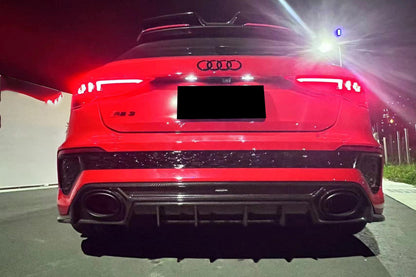 Carbonado 2021-2024 Audi RS3 8Y.0 Sportback AD Style Dry Carbon Fiber Rear Diffuser lip