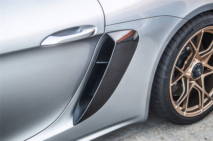 Carbonado 2017-2025 Porsche 718 Cayman Boxster GT4 Style Dry Carbon Fiber Quarter Panel Side Scoops