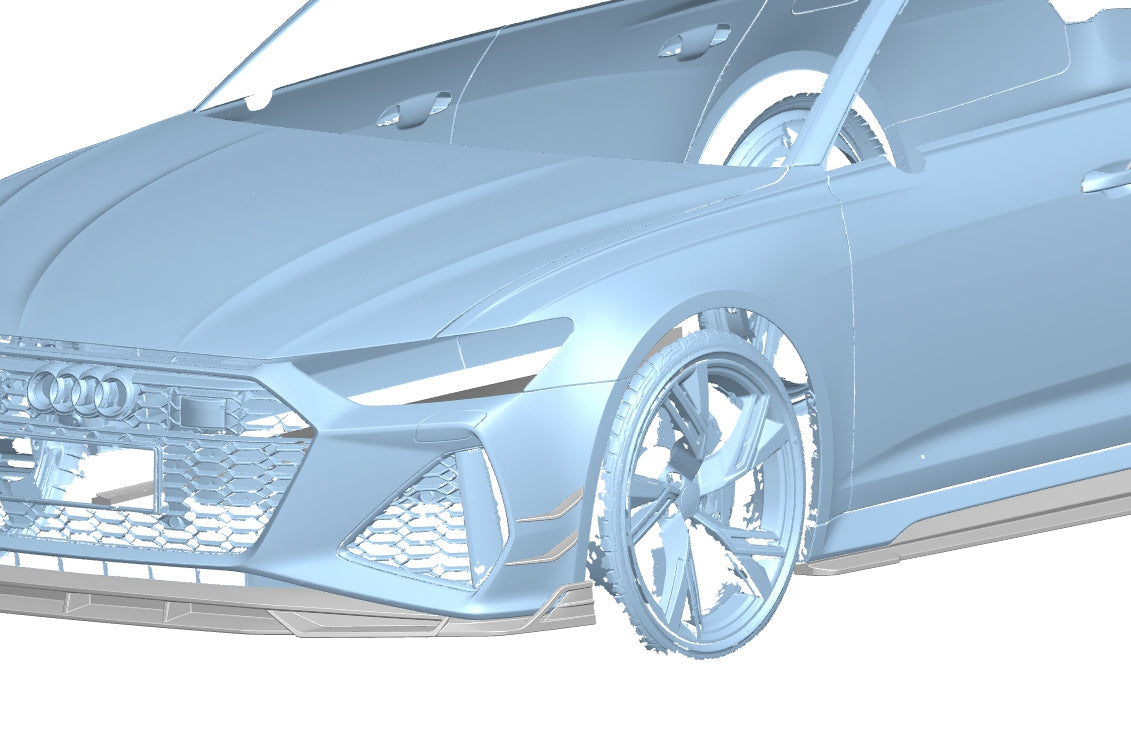 Carbonado 2019-2024 Audi RS6  RS7 C8 AD Style Dry Carbon Fiber Front Bumper Canards