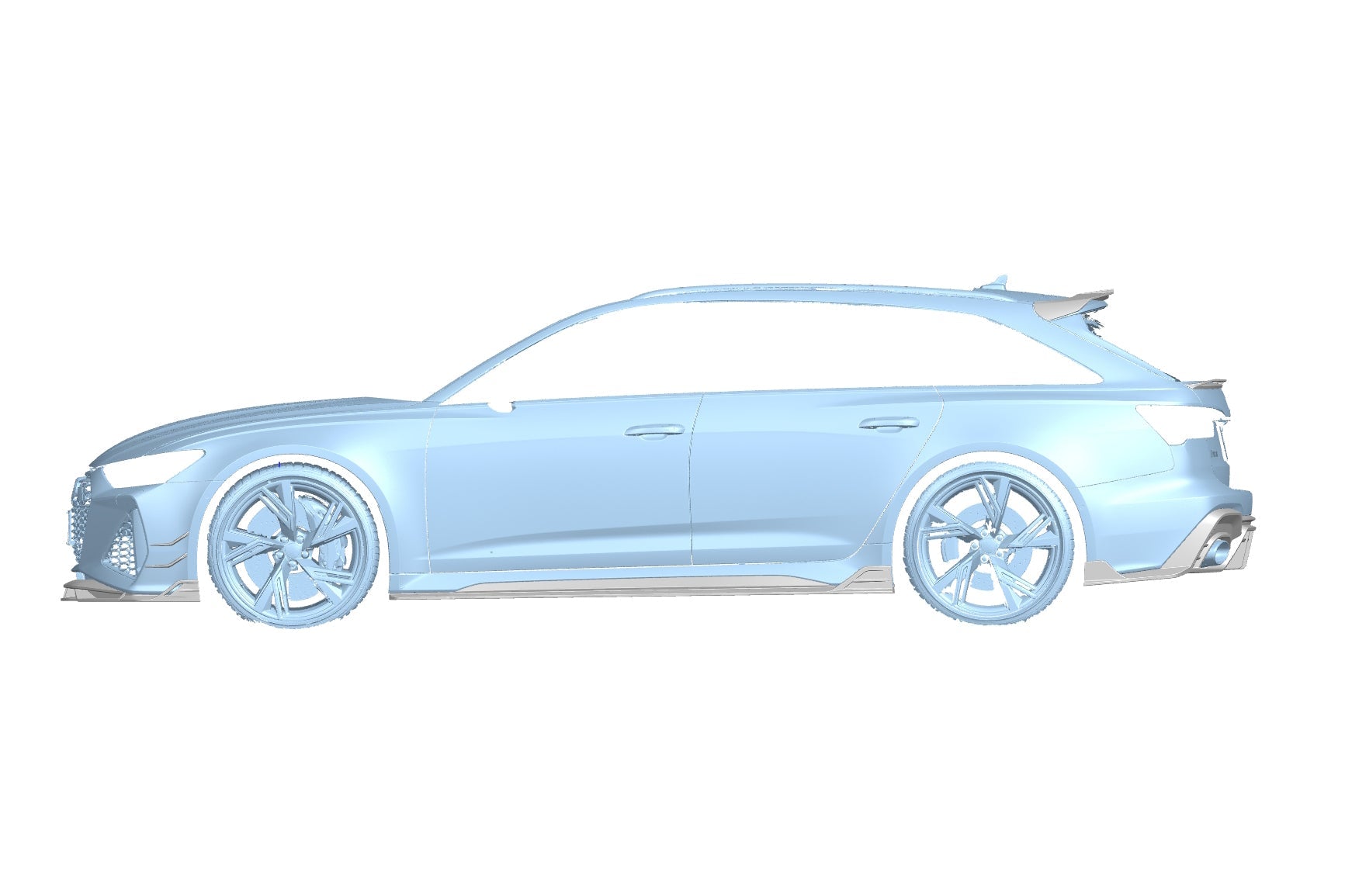 Carbonado 2019-2024 Audi RS6  RS7 C8 AD Style Dry Carbon Fiber Side Skirts