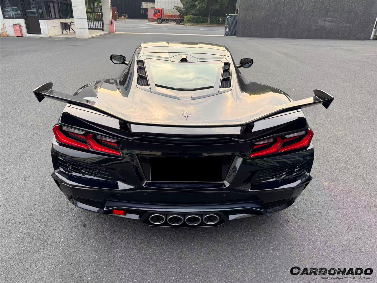Carbonado 2020-2025 Corvette C8 Stingray Z06 Style DRY Carbon Fiber Trunk Spoiler Wing
