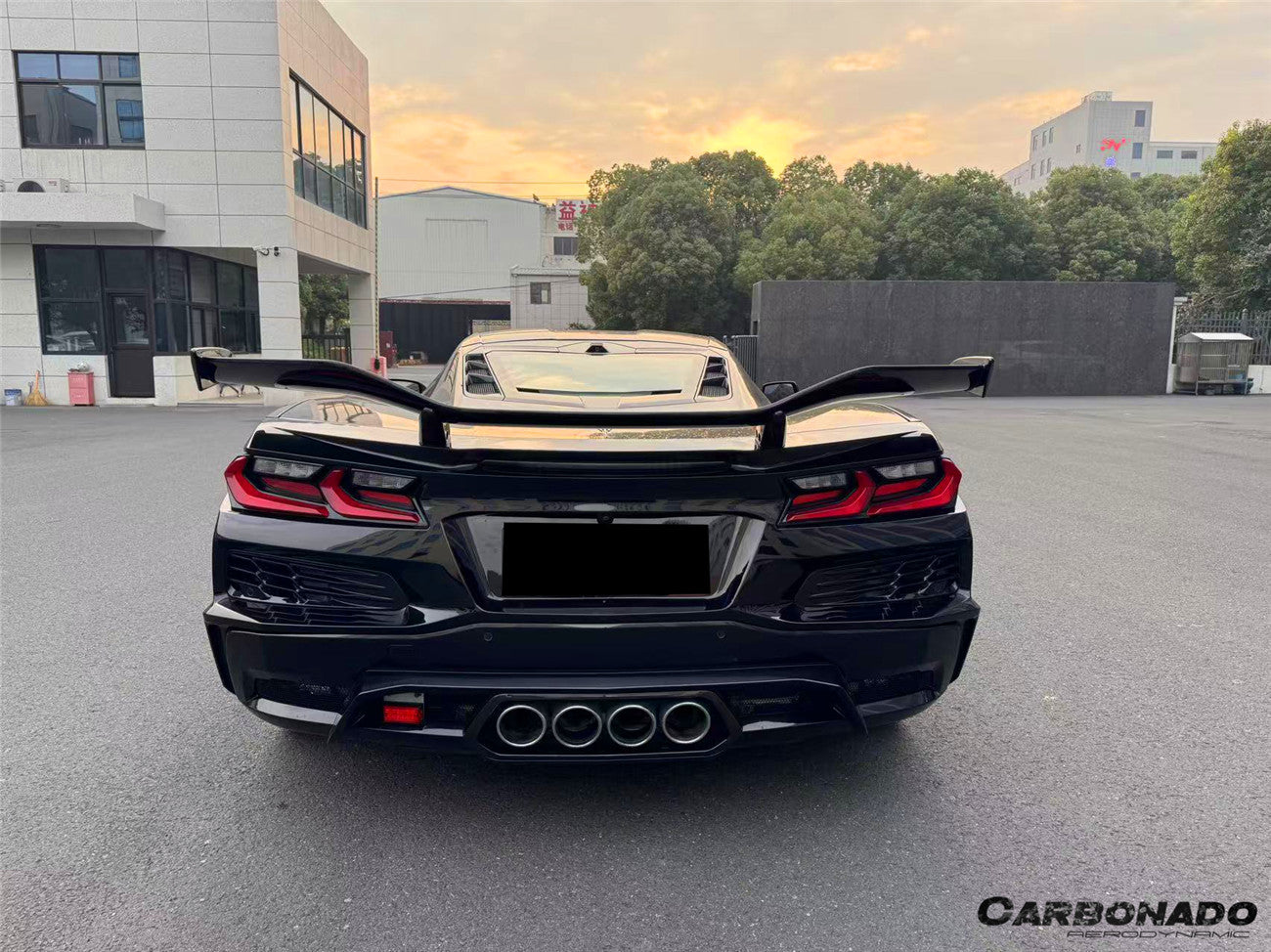 Carbonado 2020-2025 Corvette C8 Stingray Z06 Style DRY Carbon Fiber Trunk Spoiler Wing