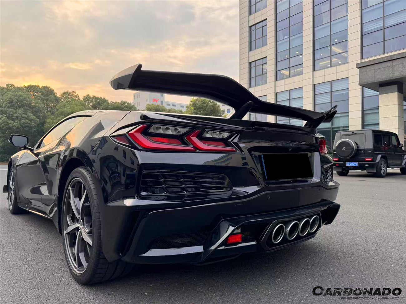 Carbonado 2020-2025 Corvette C8 Stingray Z06 Style DRY Carbon Fiber Trunk Spoiler Wing