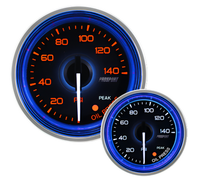 Prosport 2-1/16" Crystal Blue/White Oil Pressure Gauge