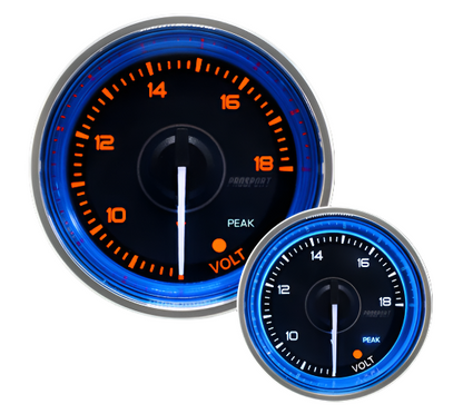 Medidor de voltaje eléctrico Prosport Crystal Blue de 2-1/16"
