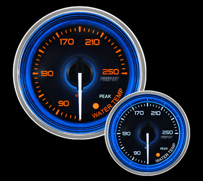 Prosport 2-1/16" Crystal Blue/White Water Temperature Gauge