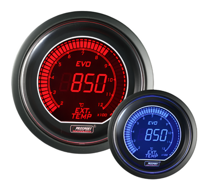Medidor de temperatura de gases de escape eléctrico Prosport Evo de 2-1/16" (en grados Celsius)