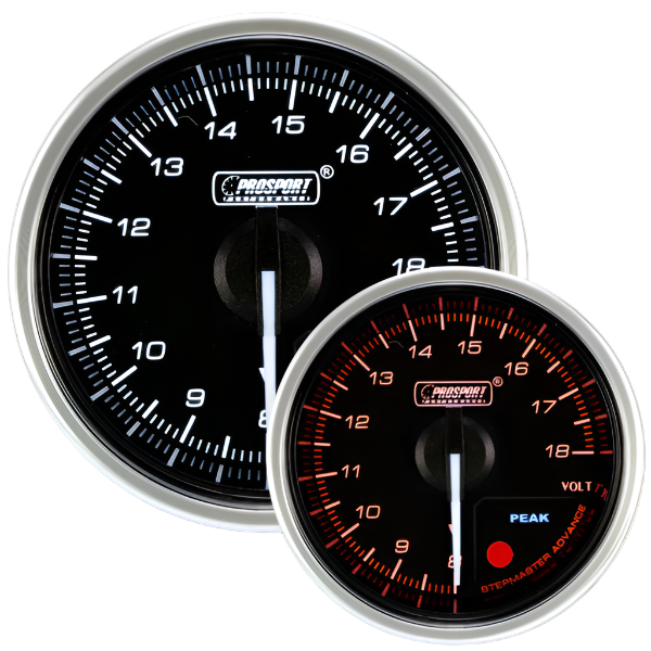 Prosport Medidor de voltios eléctrico supremo de 2-1/16"