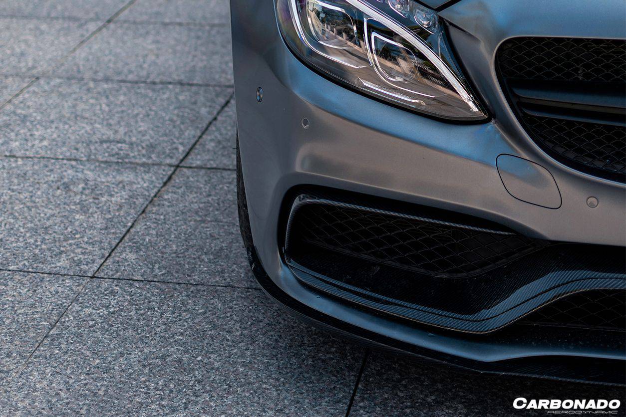 Parachoques delantero de fibra de carbono para Mercedes Benz W205 C63 S AMG Sedán Coupé Carbonado 2015-2021