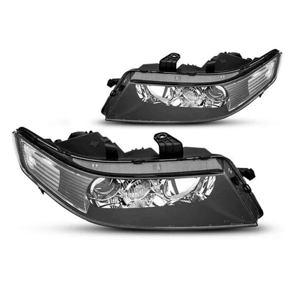 Faros delanteros reflectores con carcasa negra NTXGlow (Acura TSX 2004-2008)