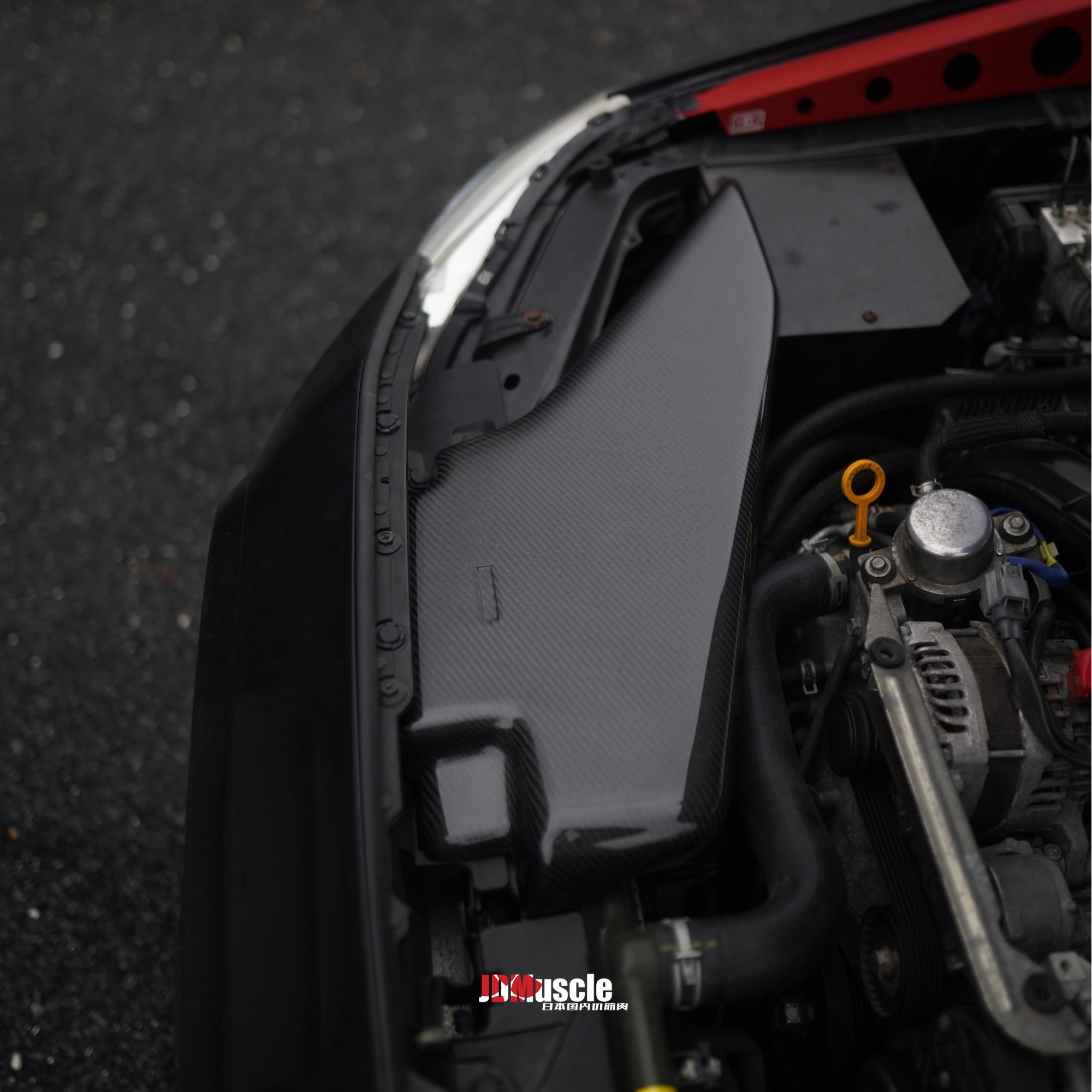 Cubierta de entrada de fibra de carbono JDMuscle Tanso v2 (Subaru WRX/STI 2015+)