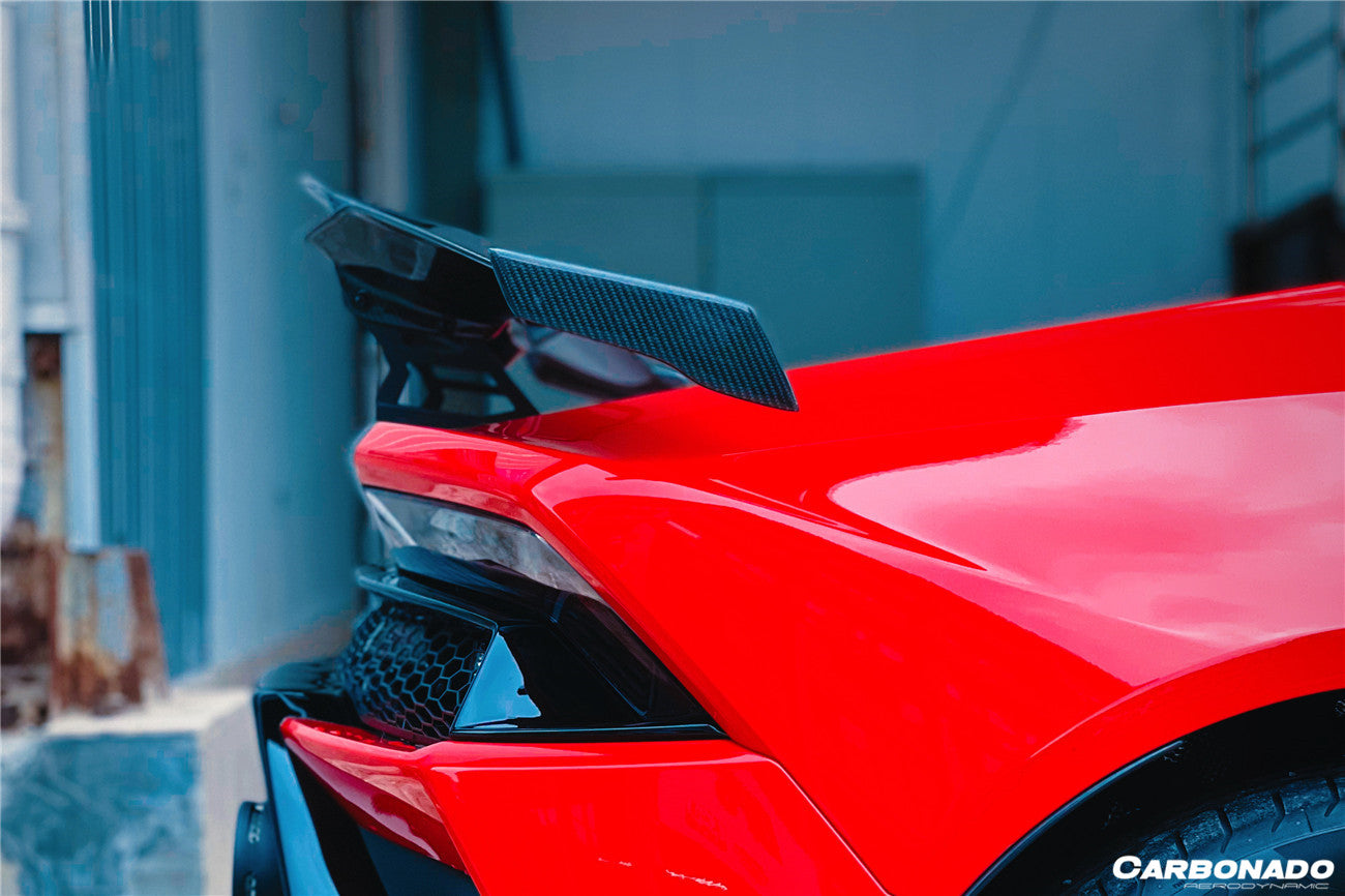 Carbonado 2015-2025 Lamborghini Huracan LP610  LP580  Evo  Tecnica MD Style Carbon Fiber Trunk Spoiler with Base