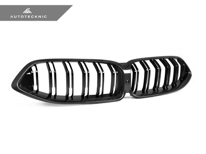 Parrilla delantera de doble lama de carbono seco AutoTecknic - Serie 8 G14/G15/G16