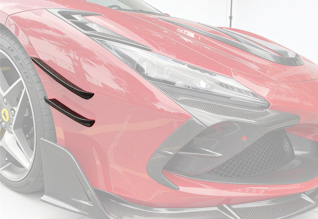 Carbonado MSY Style Autoclave Carbon Fiber Front Bumper Canards | 2019-2024 Ferrari F8