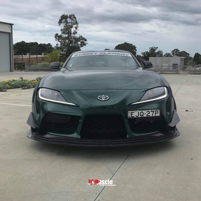 JDMuscle Tanso Carbon Fiber VS Style Canards - Toyota Supra 2020+ con parachoques de serie