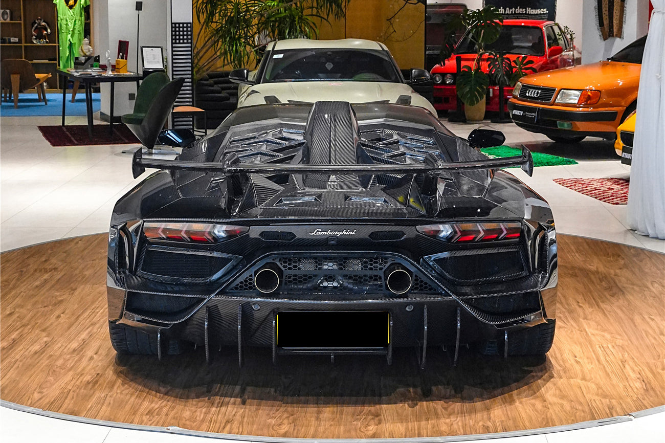 Carbonado 2011-2021 Lamborghini Aventador LP700 LP720 LP750 LP740 Coupe CA Style Carbon Fiber Engine Hood And Wing
