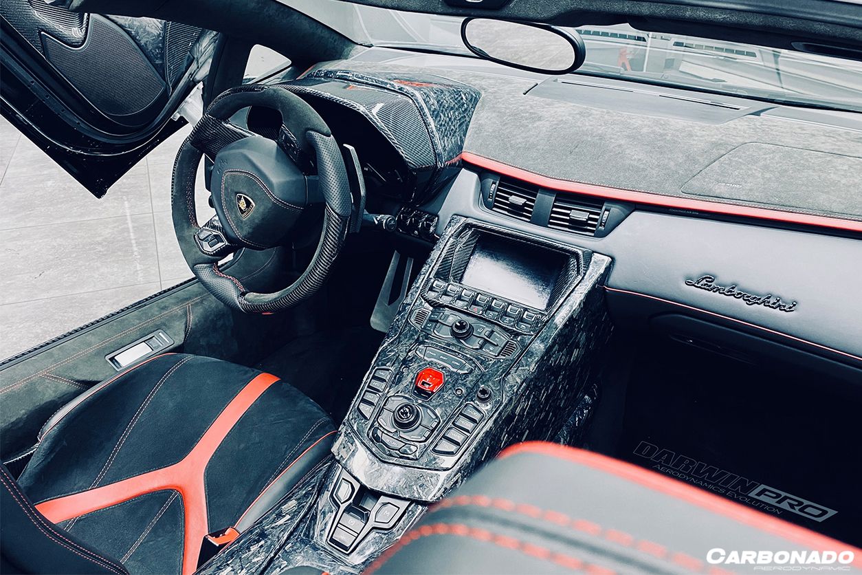 Panel de control central envolvente de fibra de carbono estilo OEM Lamborghini Aventador LP700 Roadster Carbonado 2011-2016