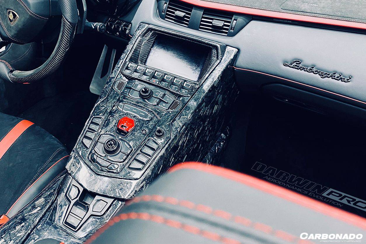 Panel de control central envolvente de fibra de carbono estilo OEM Lamborghini Aventador LP700 Roadster Carbonado 2011-2016
