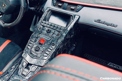 Panel de control central envolvente de fibra de carbono estilo OEM Lamborghini Aventador LP700 Roadster Carbonado 2011-2016