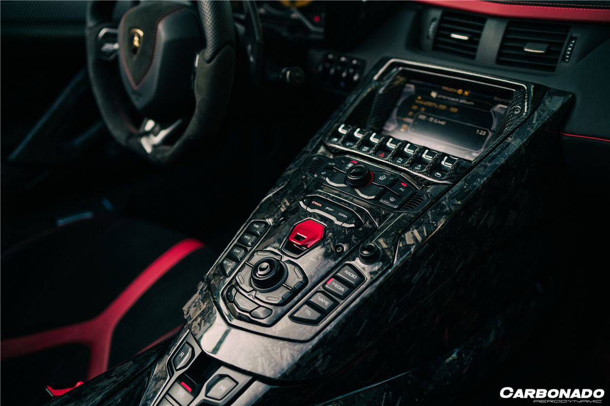 Panel de control central envolvente de fibra de carbono estilo OEM Lamborghini Aventador LP700 Roadster Carbonado 2011-2016