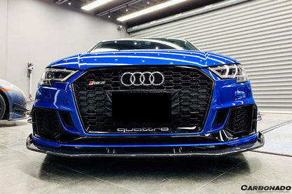 Borde delantero de fibra de carbono estilo BKSS para Audi RS3 8V.2 Sedán y Sportback Carbonado 2018-2020