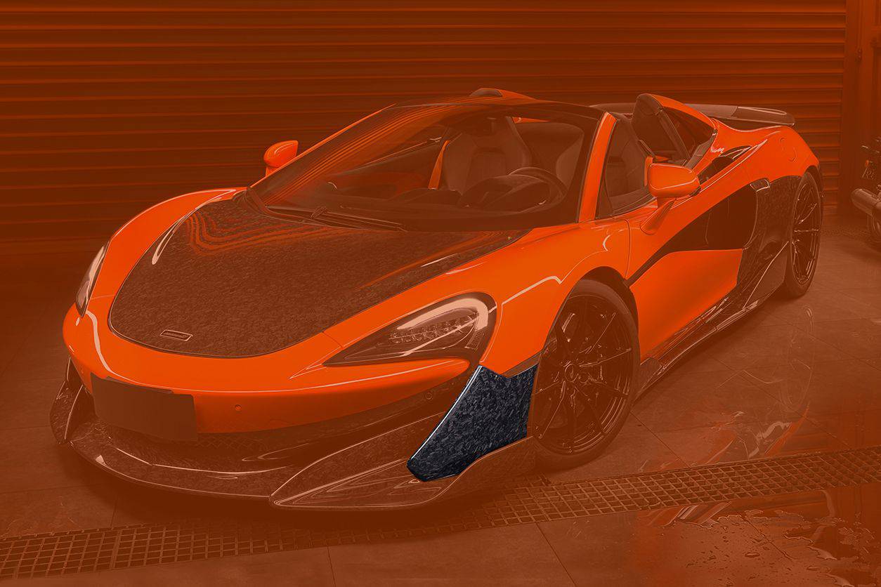 Carbonado 2018-2021 McLaren 600LT OEM Style Carbon Fiber front bumper side splitter