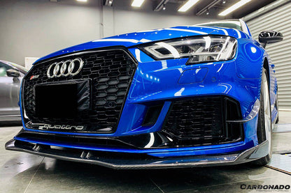 Carbonado 2017-2020 Audi RS3 8V.2 Sedan and Sportback BKSS Style Carbon Fiber Front Canards