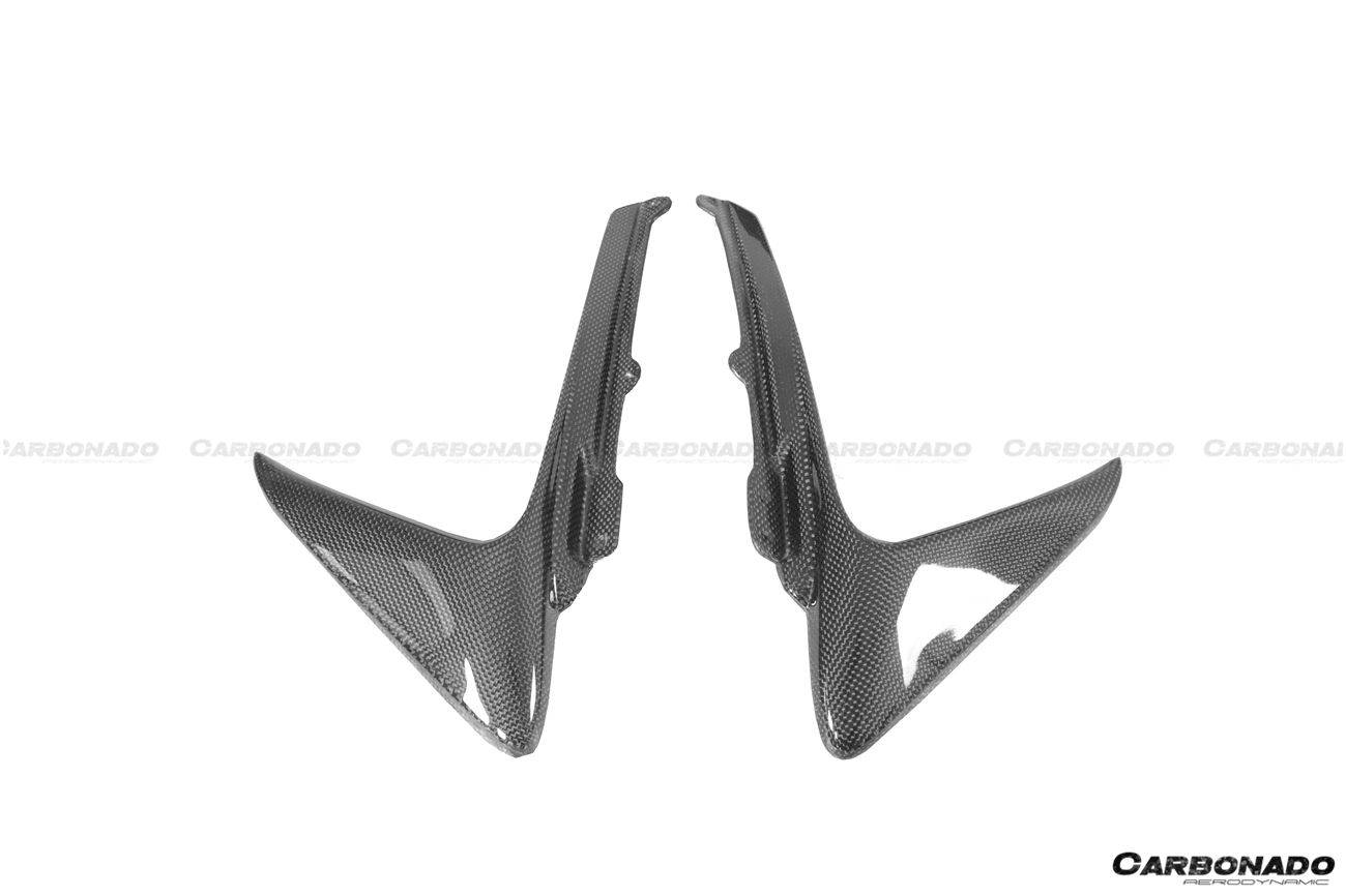 Carbonado 2018-2022 Ferrari 488 Pista OEM estilo fibra de carbono parachoques delantero ventilación Canards