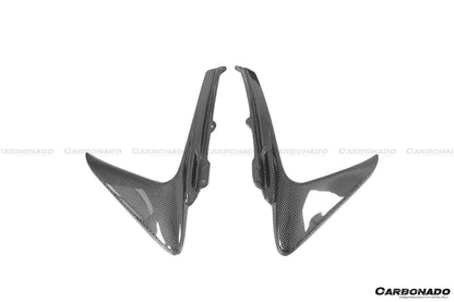 Carbonado 2018-2022 Ferrari 488 Pista OEM estilo fibra de carbono parachoques delantero ventilación Canards
