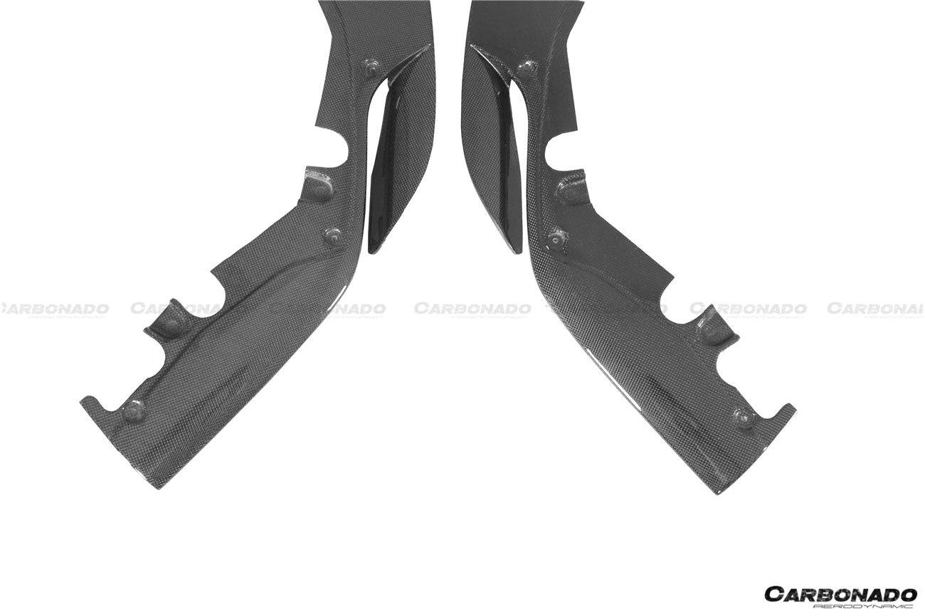 Carbonado 2018-2022 Ferrari 488 Pista OEM Style Carbon Fiber Front Bumper Side Splitter