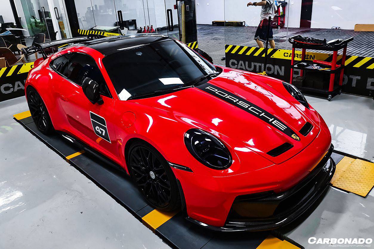 Carbonado 2019-2024 Porsche 911 992 Carrera S 4 4S Targa Cabriolet GT3 estilo parachoques delantero