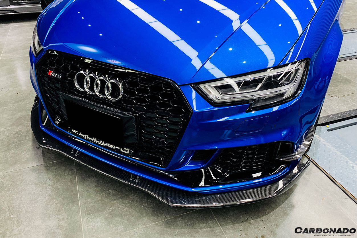 Borde delantero de fibra de carbono estilo BKSS para Audi RS3 8V.2 Sedán y Sportback Carbonado 2018-2020