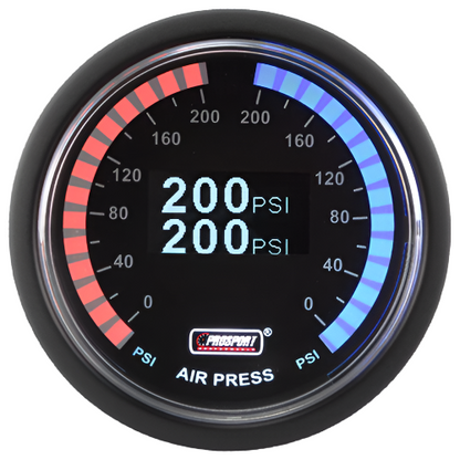 Prosport 2-1/16" Digital Dual Air Pressure Gauge - OLED Display