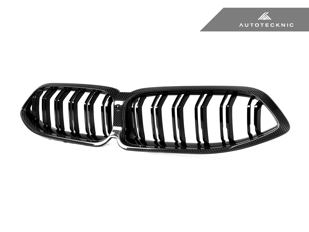 Parrilla delantera de doble lama de carbono seco AutoTecknic - Serie 8 G14/G15/G16