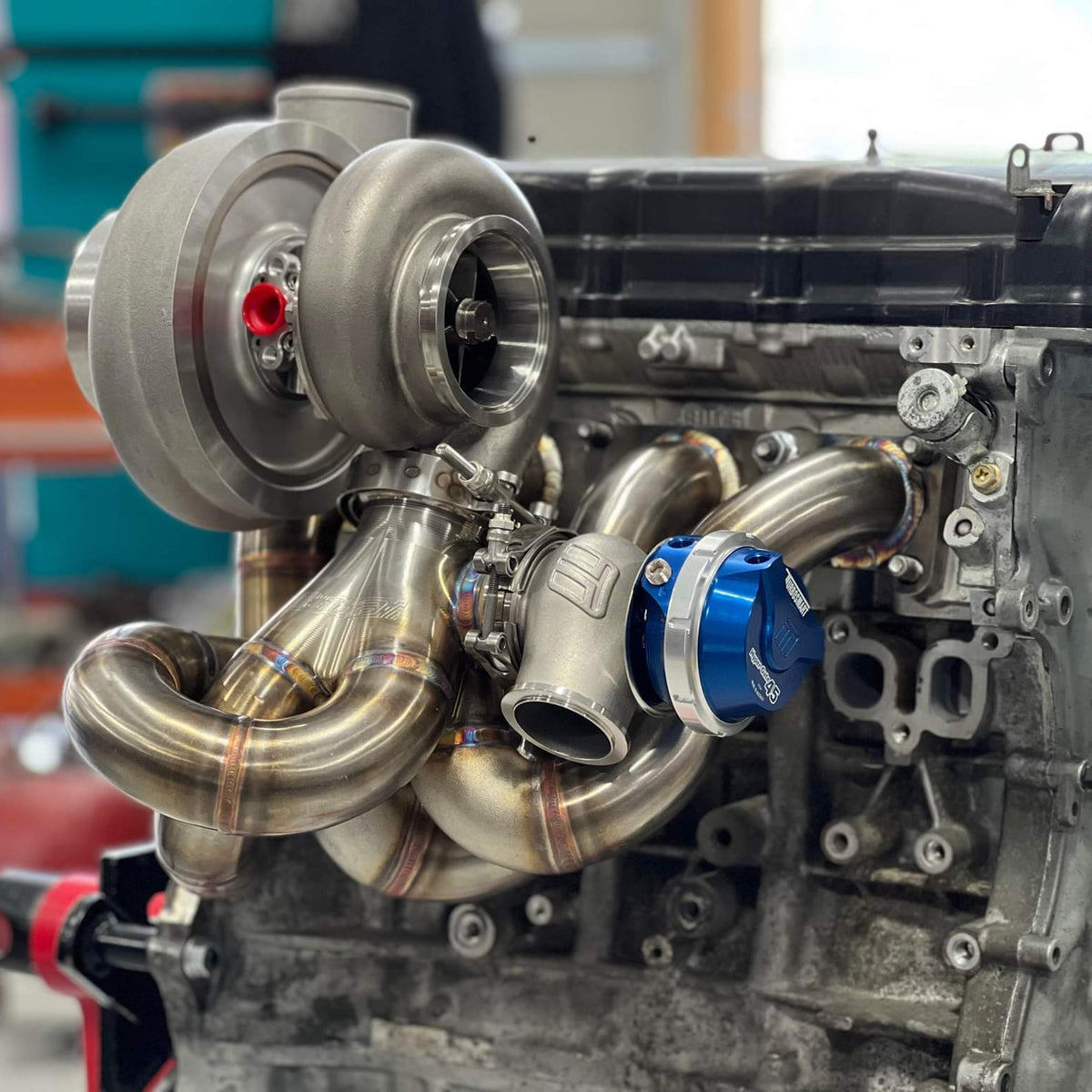 BS Fab V-band Top-mount Billet Series Manifold | Mitsubishi Evo X