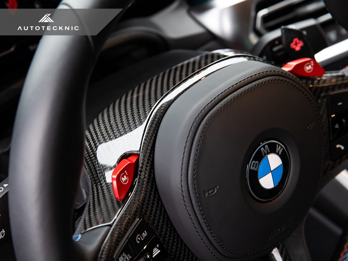 AutoTecknic Replacement Carbon Steering Wheel Top Cover - G80 M3 | G82/ G83 M4 - 2