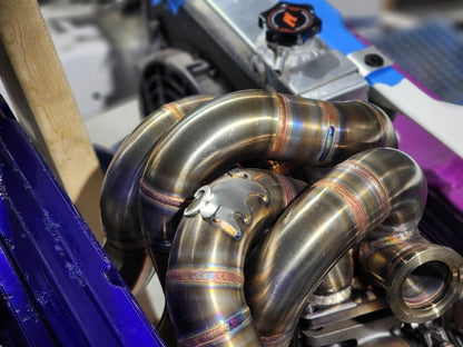 BS Fab T4 Twin Scroll Forward Facing Manifold | Mitsubishi Evo 8/9