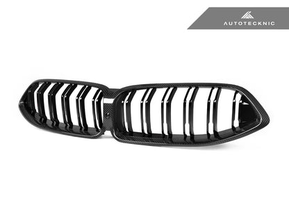 Parrilla delantera de doble lama de carbono seco AutoTecknic - Serie 8 G14/G15/G16