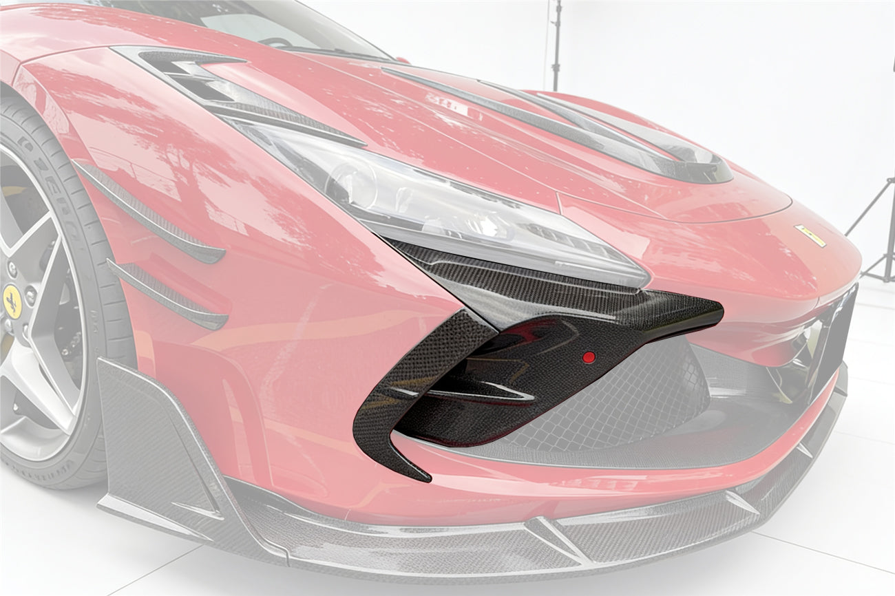 Carbonado MSY Style Autoclave Carbon Fiber Front Bumper Vents | 2019-2024 Ferrari F8