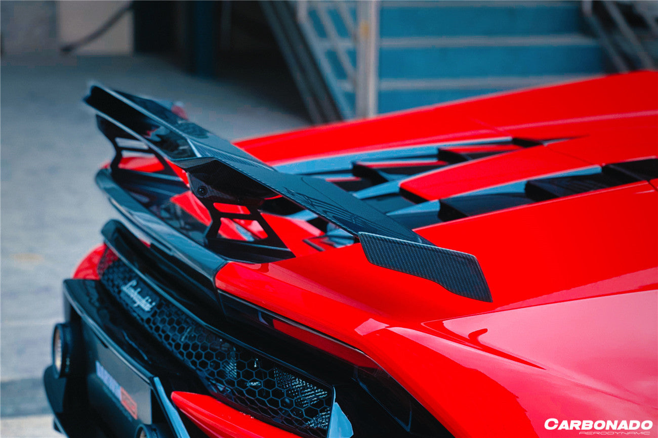 Carbonado 2015-2025 Lamborghini Huracan LP610  LP580  Evo  Tecnica MD Style Carbon Fiber Trunk Spoiler with Base