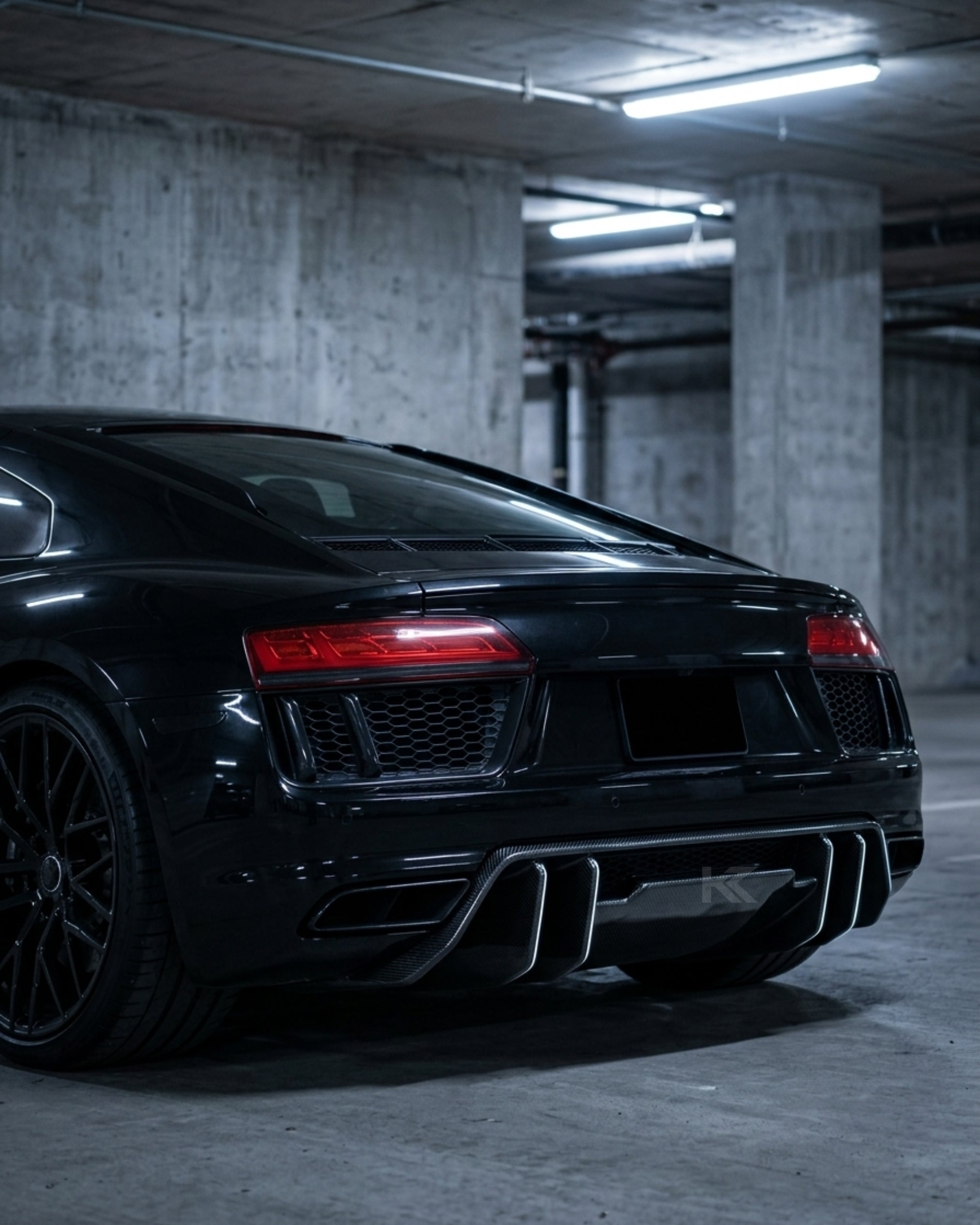 K2 Industries Audi R8 V10 Coupe 4S Gen 2 Dry Carbon Fiber Custom-Style Rear Bumper Lip Diffuser 2016 - 2018