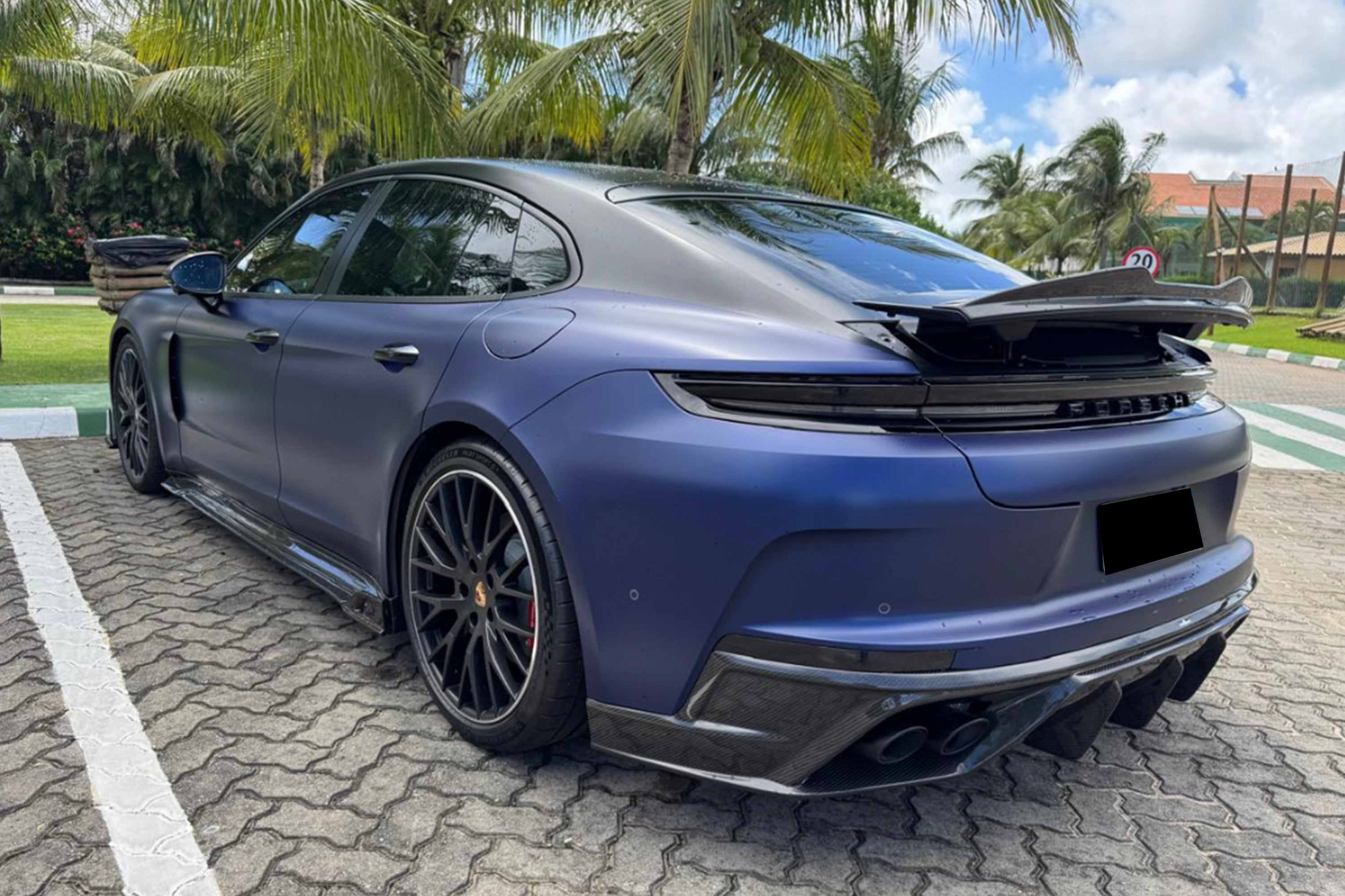 Carbonado OD Style Dry Carbon Fiber Rear Diffuser Lip | 2024-2025 Porsche Panamera 976